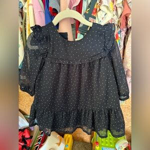 Black Polka Dot Ruffle Dress